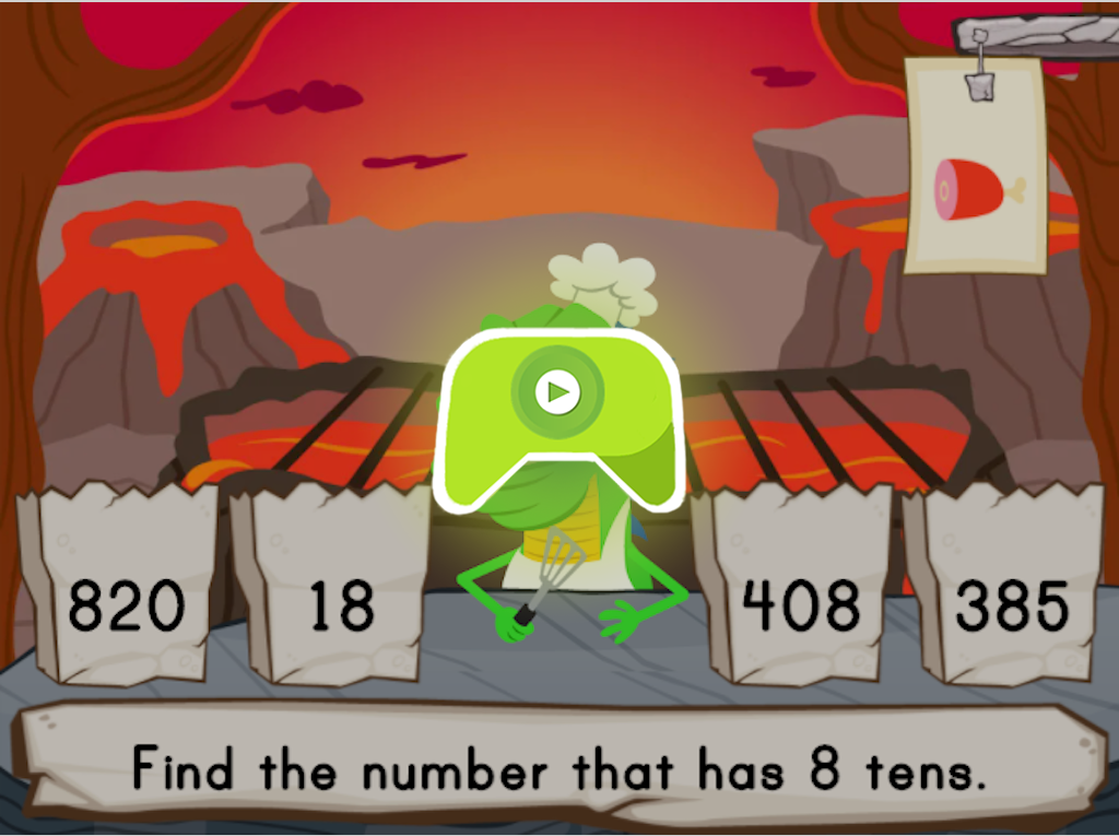 Dino Kitchen Place Value Game